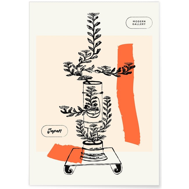 Affiche Art Japon 20 Couleur blanc <span itemprop=