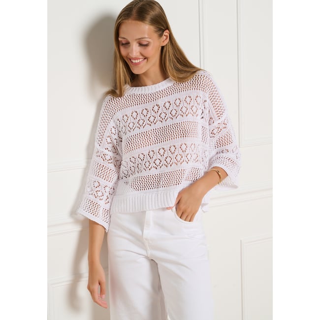 Top crochet blanc vanille <span itemprop=