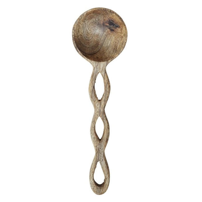 Cuillère bois de manguier sculpté Couleur bois clair <span itemprop=