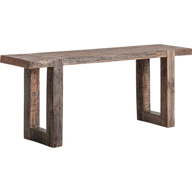 Console en bois vieilli style classique Couleur marron bois vieilli naturel <span itemprop=
