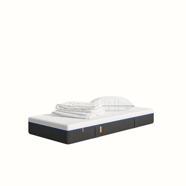 Pack Matelas Original+ + Oreiller Original Confort + Couette Couleur blanc/gris <span itemprop=