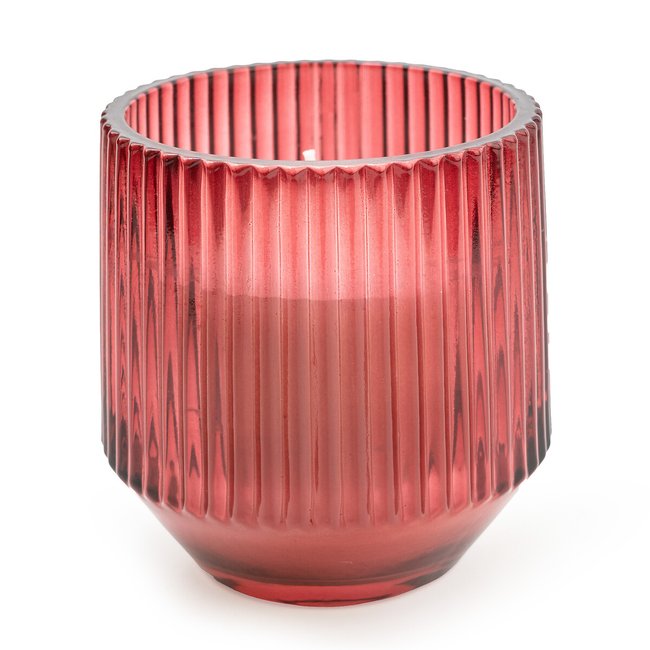 Large Pomegranate & Cassis Ridged Candle, red, SO'HOME