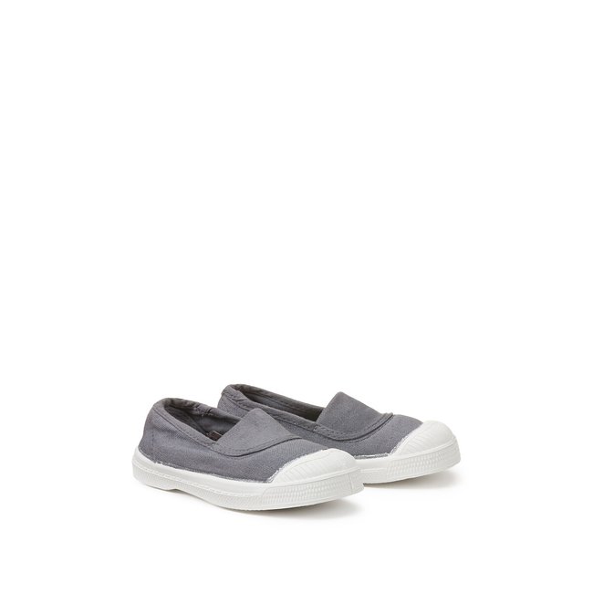 Kids Canvas Slip Ons, grey, BENSIMON