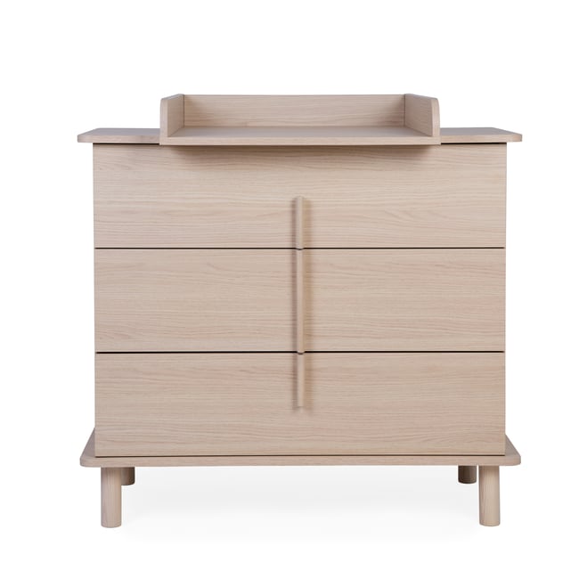 Commode à langer 3 tiroirs naturel <span itemprop=