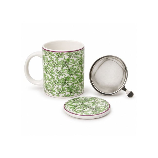 Tisanière avec filtre & couvercle, LATTE LOVERS Couleur vert <span itemprop=