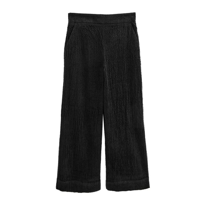 Pantalon large en velours côtelé noir <span itemprop=