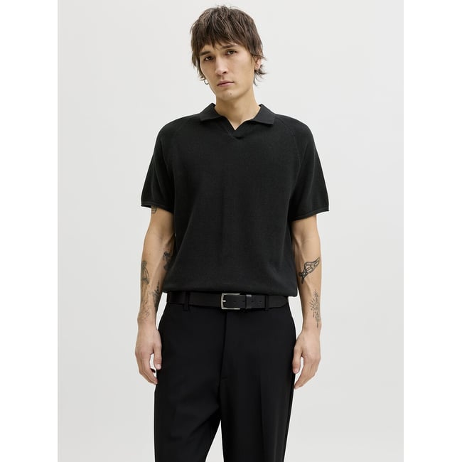 Футболка поло из трикотажа черный JACK & JONES