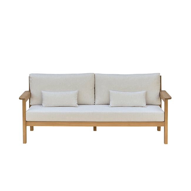 Canapé de jardin en teck massif  MAORA light_grey <span itemprop=