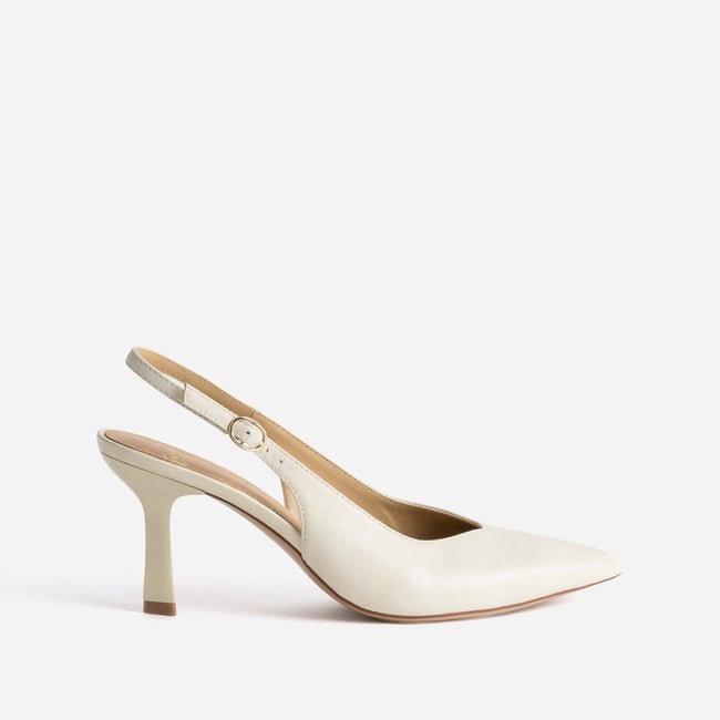 Escarpin en cuir ANELISE beige <span itemprop=