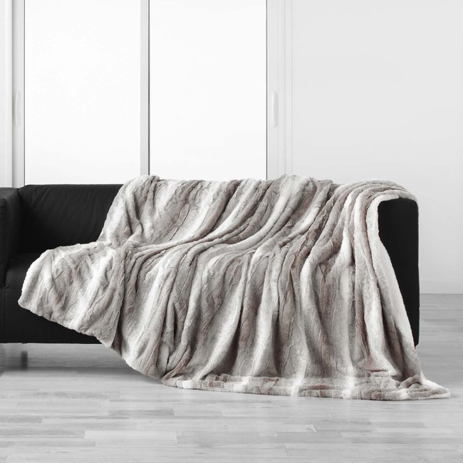 Plaid imitation Fourrure Sherpa Collection Sven beige <span itemprop=
