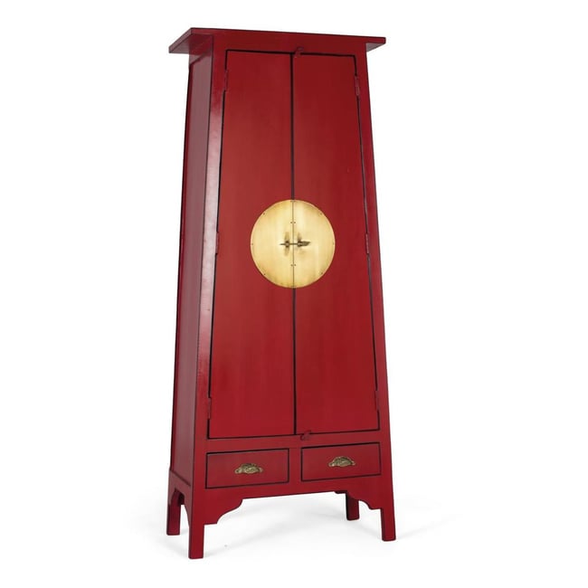 Armoire 2 portes Bois Rouge Couleur rouge <span itemprop=