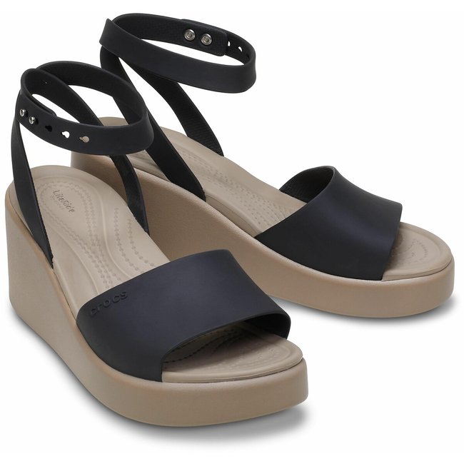 Sandales à talons compensées Brooklyn ankle noir <span itemprop=