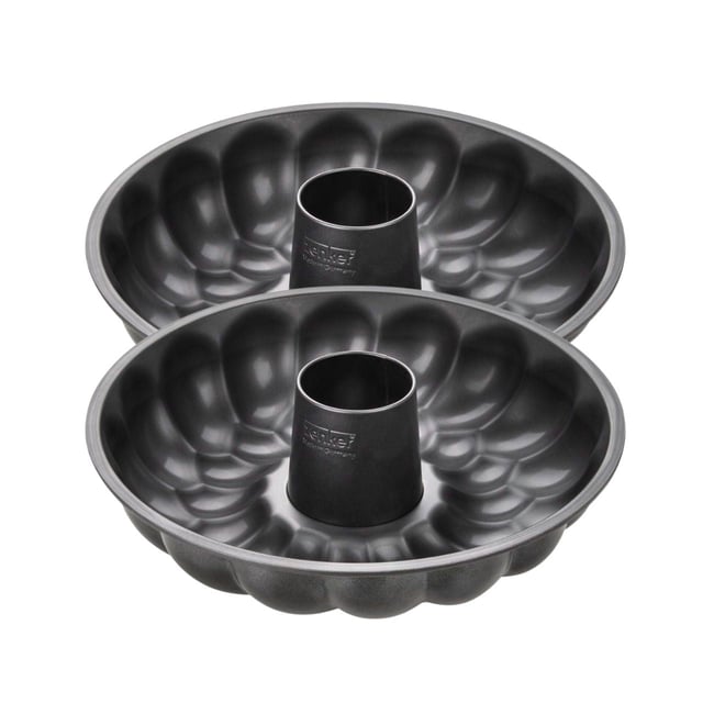 Lot de 2 moules à gâteaux 32/32 cm Black mettallic Black noir <span itemprop=