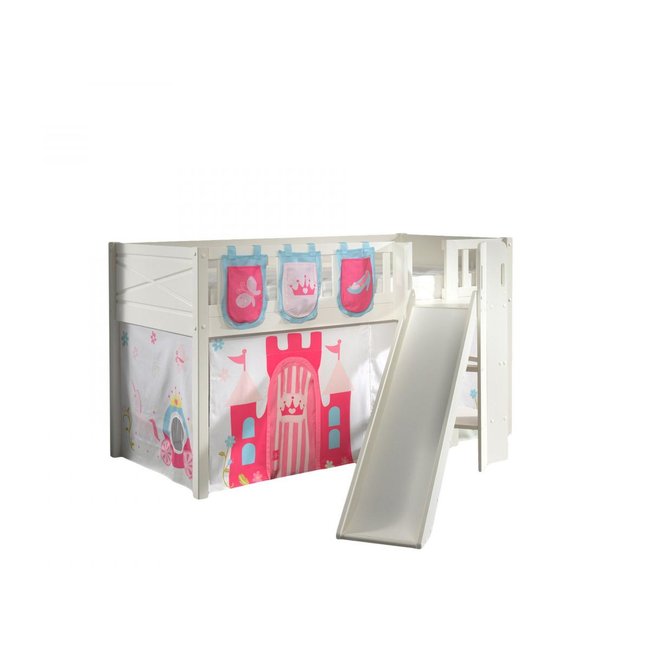 Scott Lit Mezzanine Toboggan et Rideau Princess3 Sacs Rangement - VIPACK