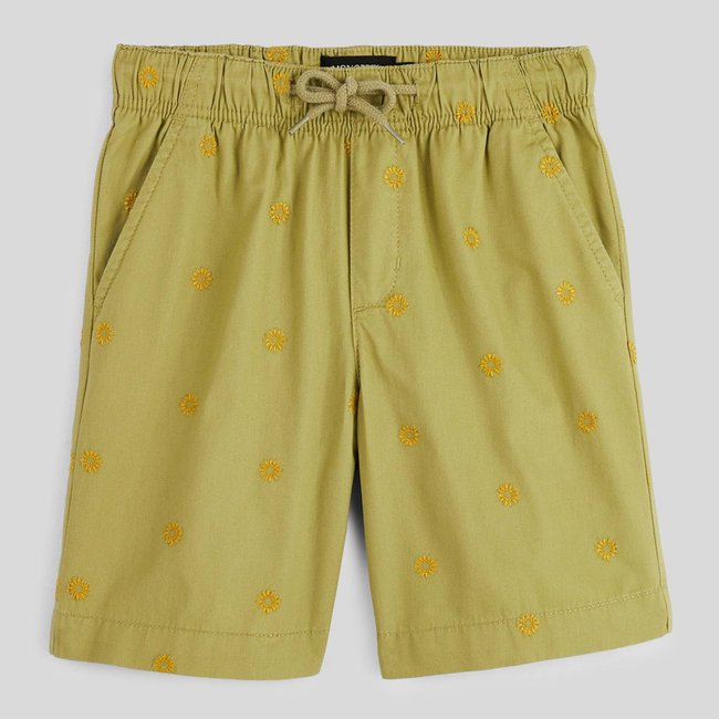 Bermuda élastiqué avec cordon en coton BIO saule <span itemprop=