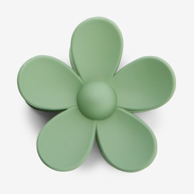 Pince à cheveux fleur verte v002239 <span itemprop=