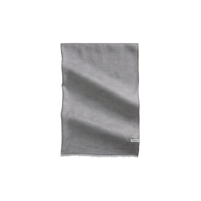 Écharpe double couche en modal et coton mélangés gris <span itemprop=