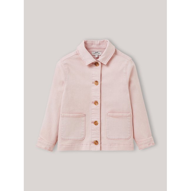 Veste worker en denim rose ancien <span itemprop=