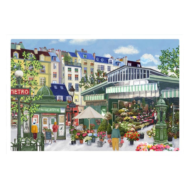Set de table Marche aux fleurs assortis <span itemprop=