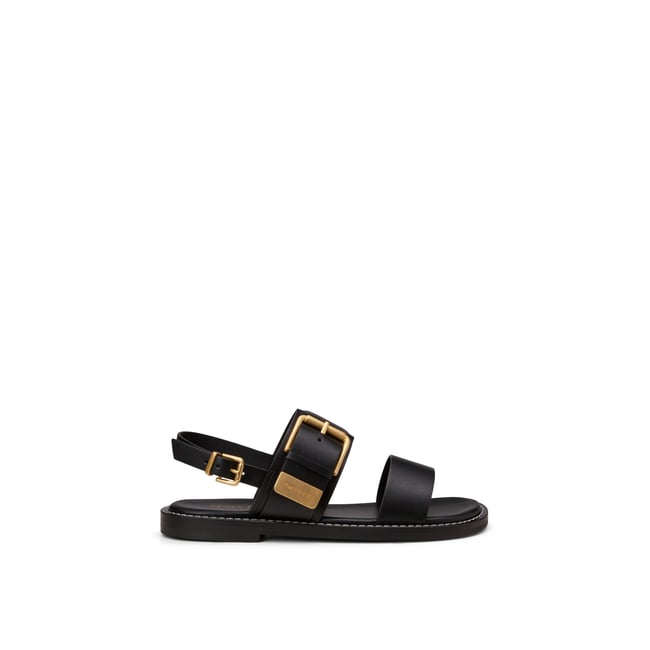 Sandale modèle Stina en cuir de vache noble schwarz <span itemprop=