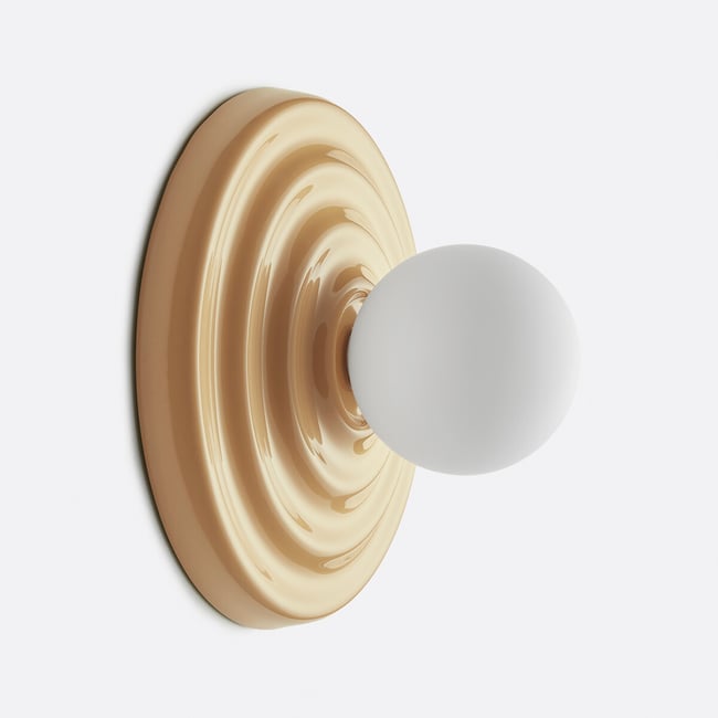 Wand- of plafondlamp, keramiek en opaline glas, diameter 24,5 cm, HOLI - LA REDOUTE INTERIEURS