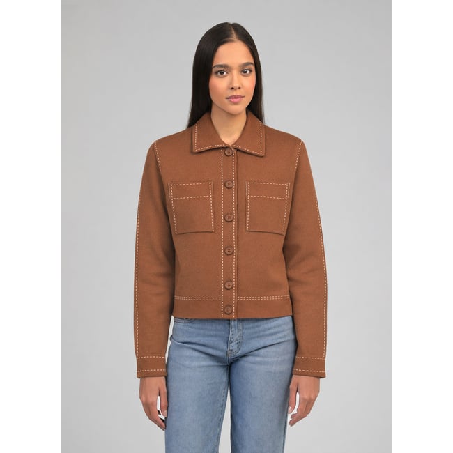 Gilet LECLINT marron <span itemprop=
