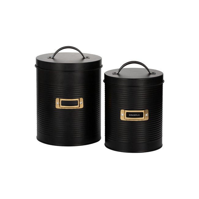 Set of 2 Otto Storage Canisters in Black, black, TYPHOON