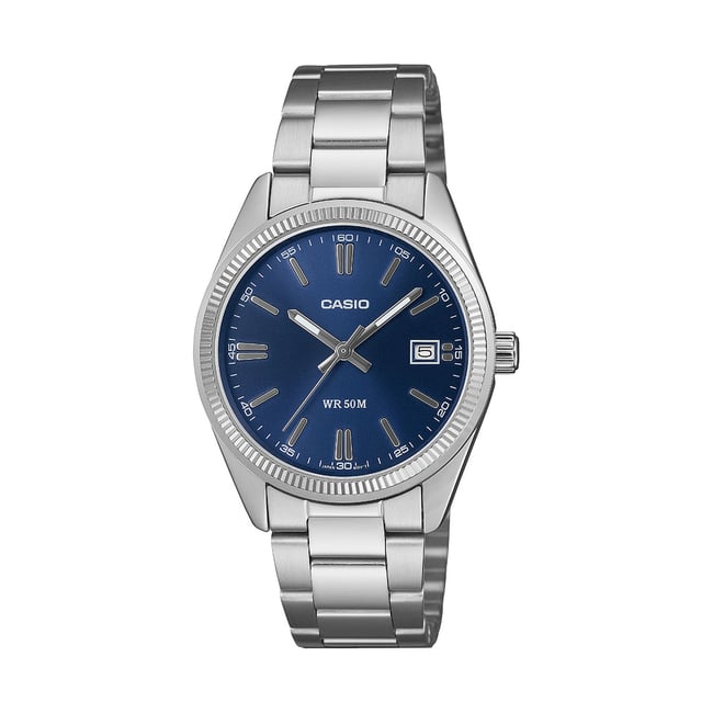 Montre Analogique  CASIO VINTAGE argenté bleu foncé argenté <span itemprop=