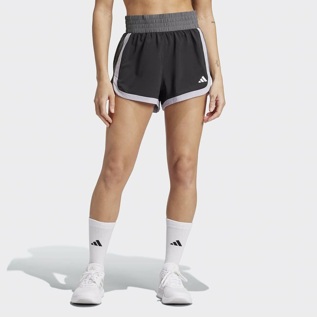 Short de sport taille haute PACER Colorblock noir <span itemprop=