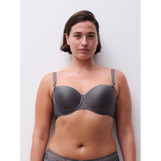 Soutien-gorge corbeille mémoire de forme FLEURS fancy grey <span itemprop=