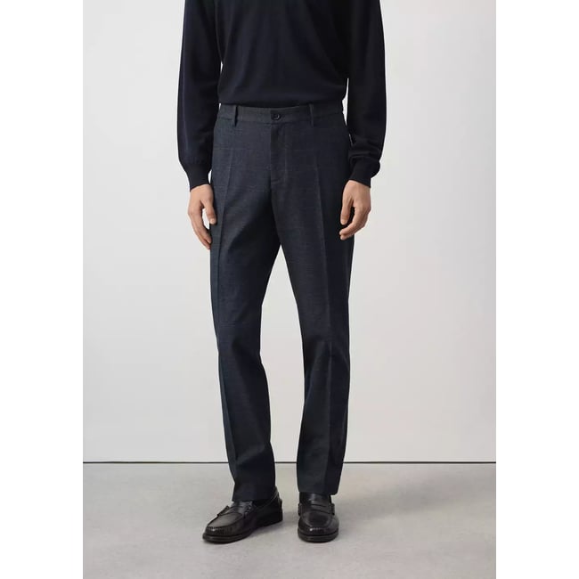 Pantalon flanelle regular-fit bleu marine <span itemprop=