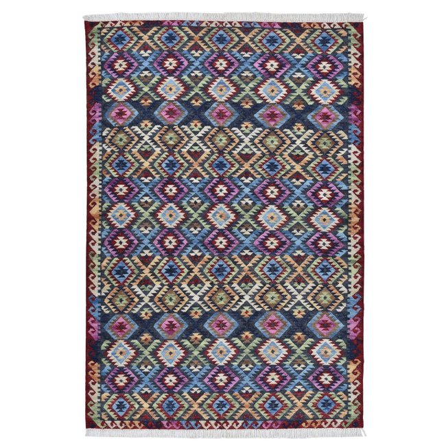 Grand Tapis En Laine Touffeté Main – Moderne Abstrait – Multicolore – 8x10 Ft