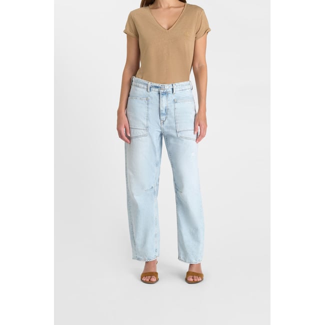 Jeans loose, large balloon , longueur 34 blue <span itemprop=