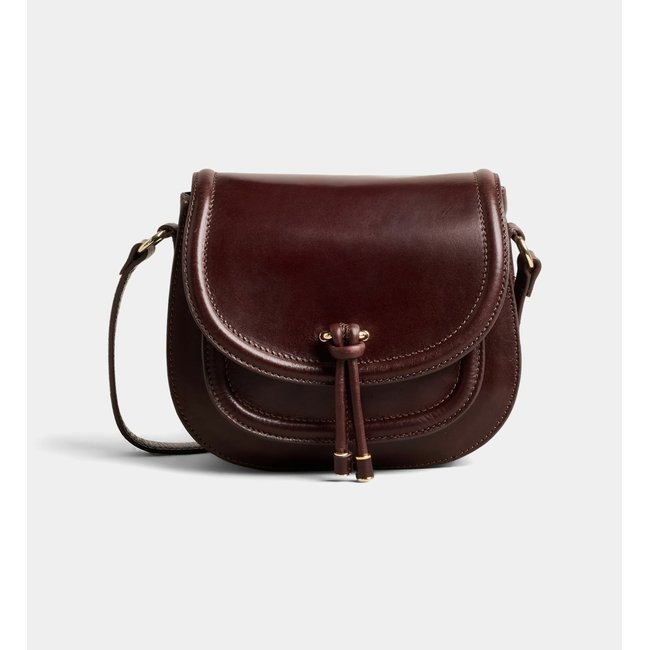 Sac Besace Kairo Cuir Tannage Végétal bordeaux <span itemprop=
