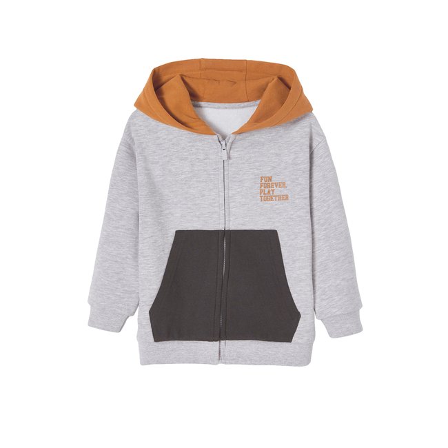 Sweat zippé à capuche sport color block - VERTBAUDET