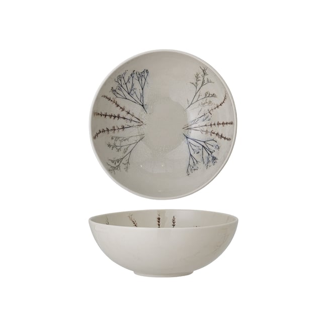 Saladier en grès rond Béa Couleur blanc <span itemprop=