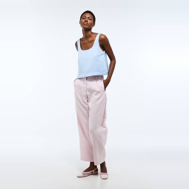 Top sans manches uni cashemere blue <span itemprop=