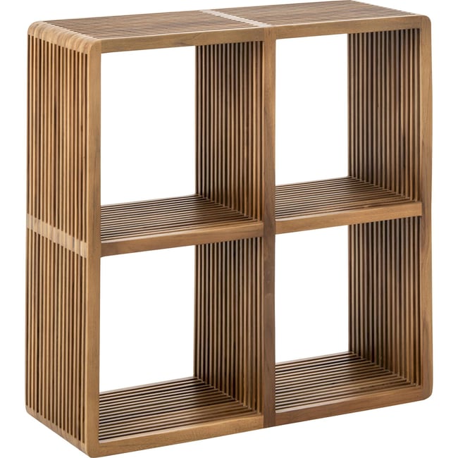 Bibliothèque à lattes en bois recyclé Couleur naturel <span itemprop=
