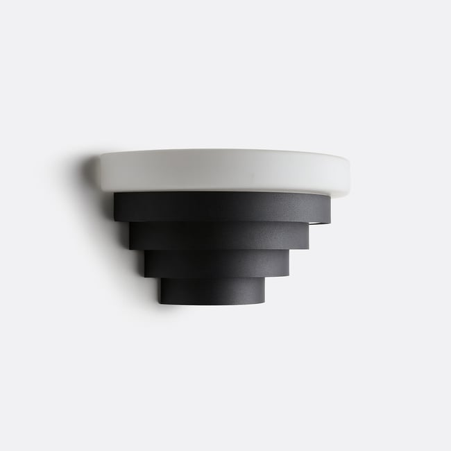 Sters Iron and Opaline Wall Light, black, LA REDOUTE INTERIEURS