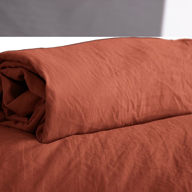 Drap Housse bonnet 28 cm Microfibre terracotta <span itemprop=