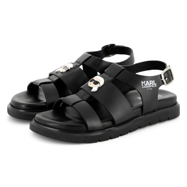 Sandales en cuir avec boucle - KARL LAGERFELD KIDS