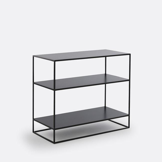 Etagère dos de canapé métal acier, Hiba Couleur noir <span itemprop=