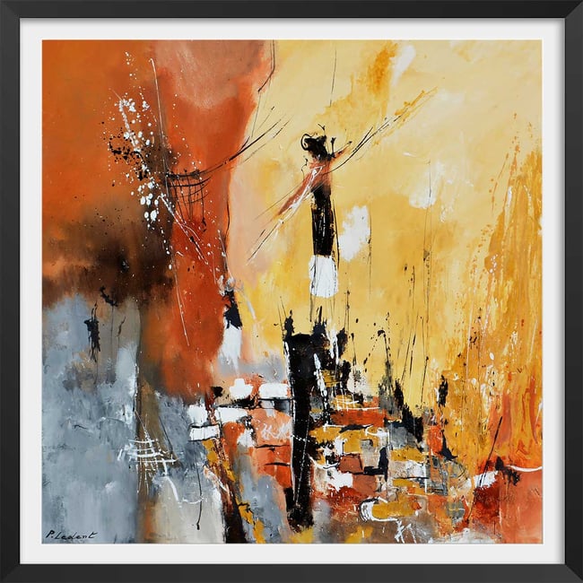 Affiche abstraite terre d' ocre et de sienne - HEXOA
