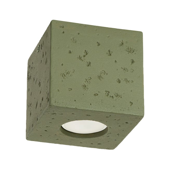 Plafonnier Béton Vert Olive GU10 1 Quad Couleur vert olive <span itemprop=