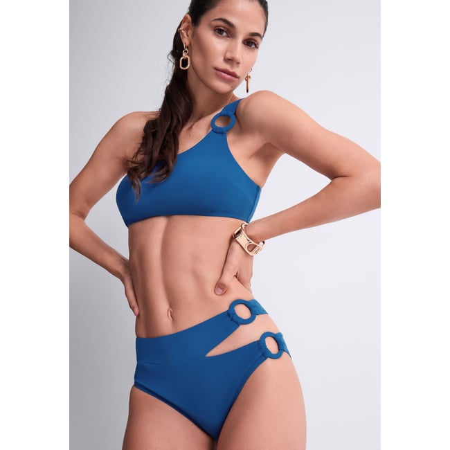 Bas de maillot de bain taille haute Summer Essence. bleu <span itemprop=
