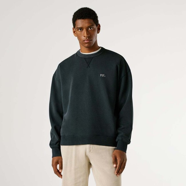 Sweat-Shirt Coupe Décontractée À Col Rond noir <span itemprop=