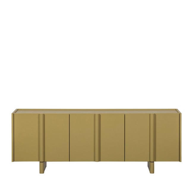 Meuble TV 3 portes en bois L152cm- BASU Couleur vert kaki <span itemprop=