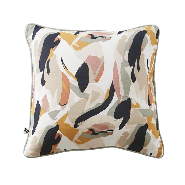 Coussin déhoussable JULIA  Gaze de coton, passepoil raffiné et confort cocoon multicolore <span itemprop=