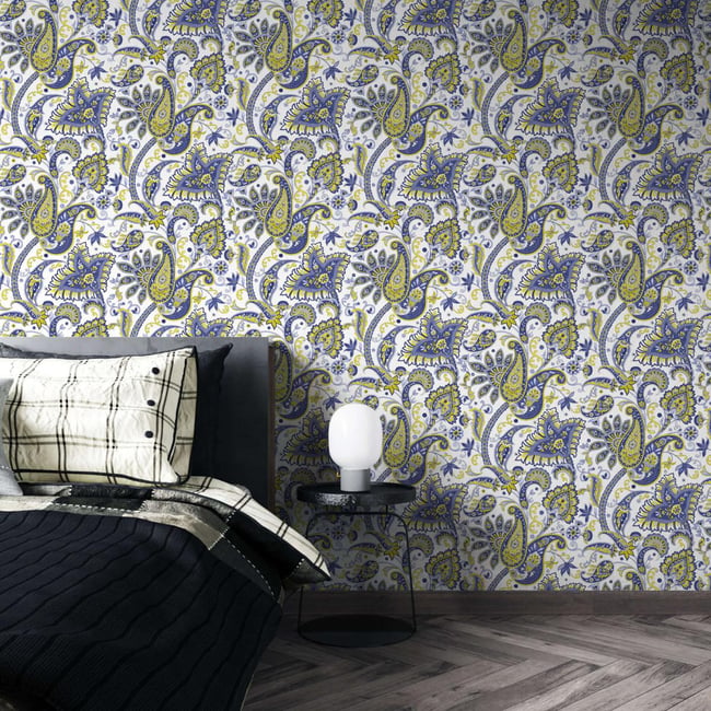 Papier peint avec motifs orientals blanc - 425x260 cm (l x h) Couleur blanc <span itemprop=