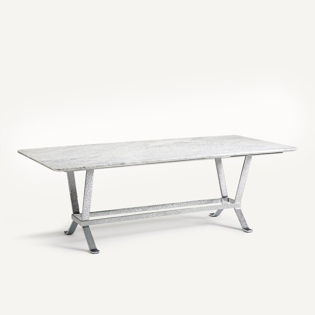 Tavolo da pranzo in marmo e metallo ferro, Zen marmo bianco OTTO STUDIO FOR AM.PM